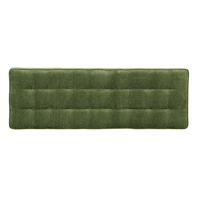 Poly & Bark Luca Fabric Bench - Tufted Seat with Solid Wood Legs