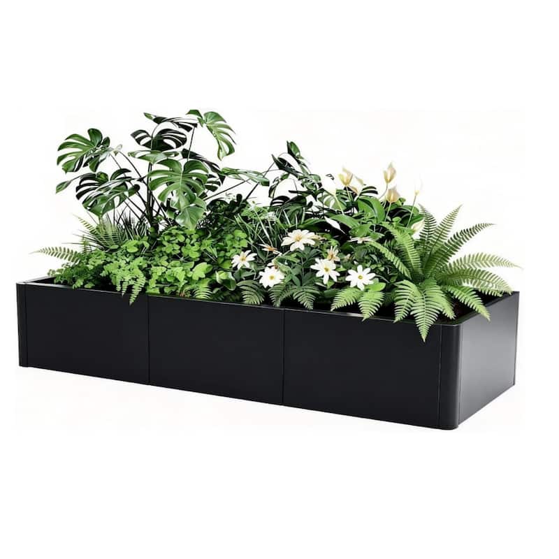 136x52x30cm Metal Planter Box with Snap-On Assembly Large Garden Planters for Indoor and Outdoor Use Without Base - 136x52x30cm Without Base