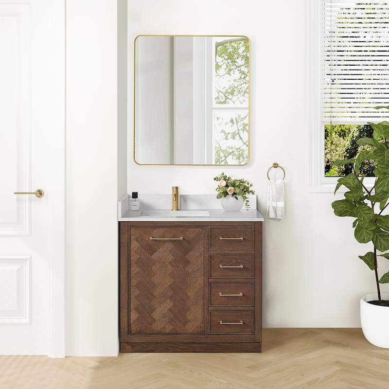 Jakarta Bath Vanity with Quartz Stone Top without Mirror