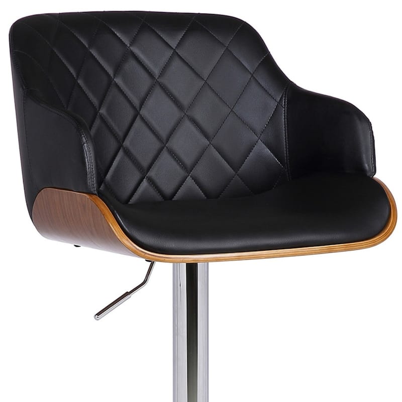 Faux Leather Adjustable Swivel Bar Stool with Chrome or Iron Frame - 20.5" x 21" x 44" (D x W x H)