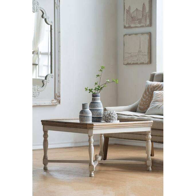 Square Alcott coffee Table, French Countory Tray Table