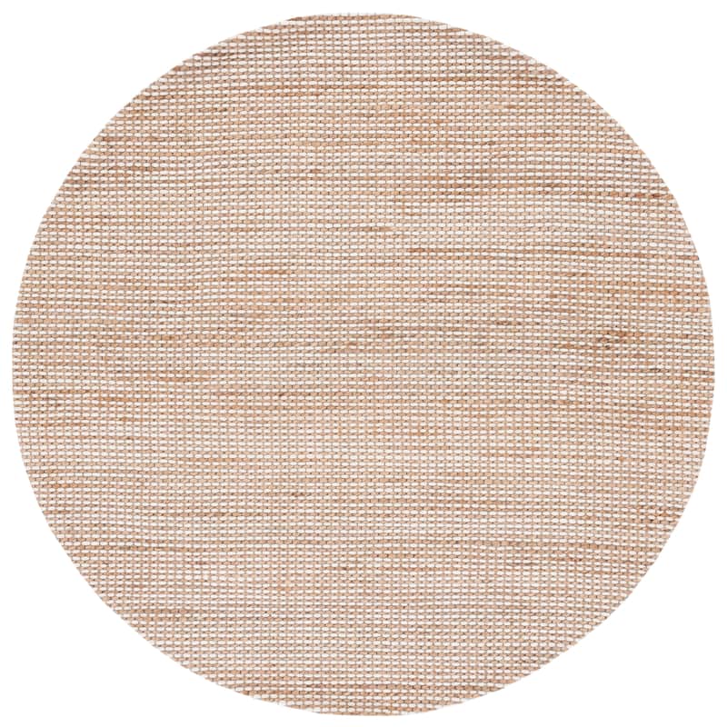 SAFAVIEH Handmade Natural Fiber Yareli Jute & Wool Rug.. - 6' Round - Natural/Ivory