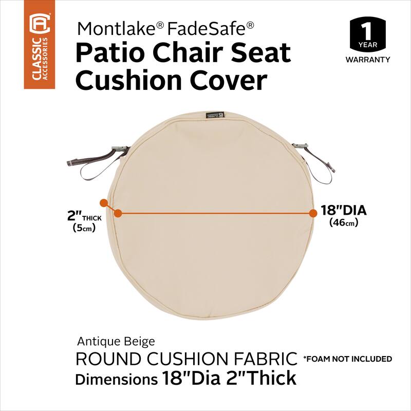 Classic Accessories Montlake Water-resistant Patio Chair Seat Cushion Slip Cover