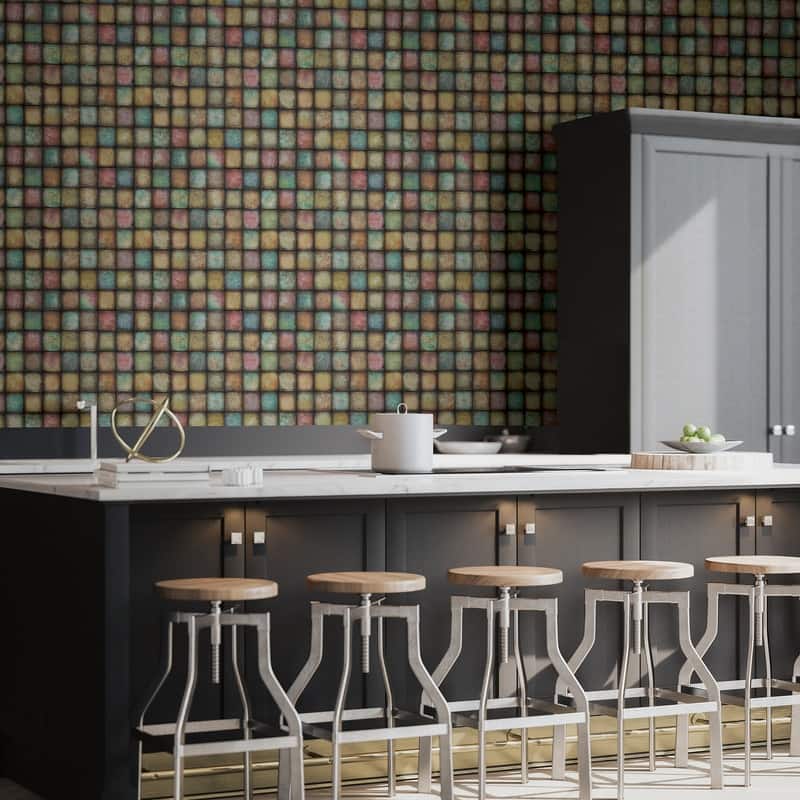 Brewster Soucy Multicolor Tiles Wallpaper - 20.5in x 396in x 0.025in
