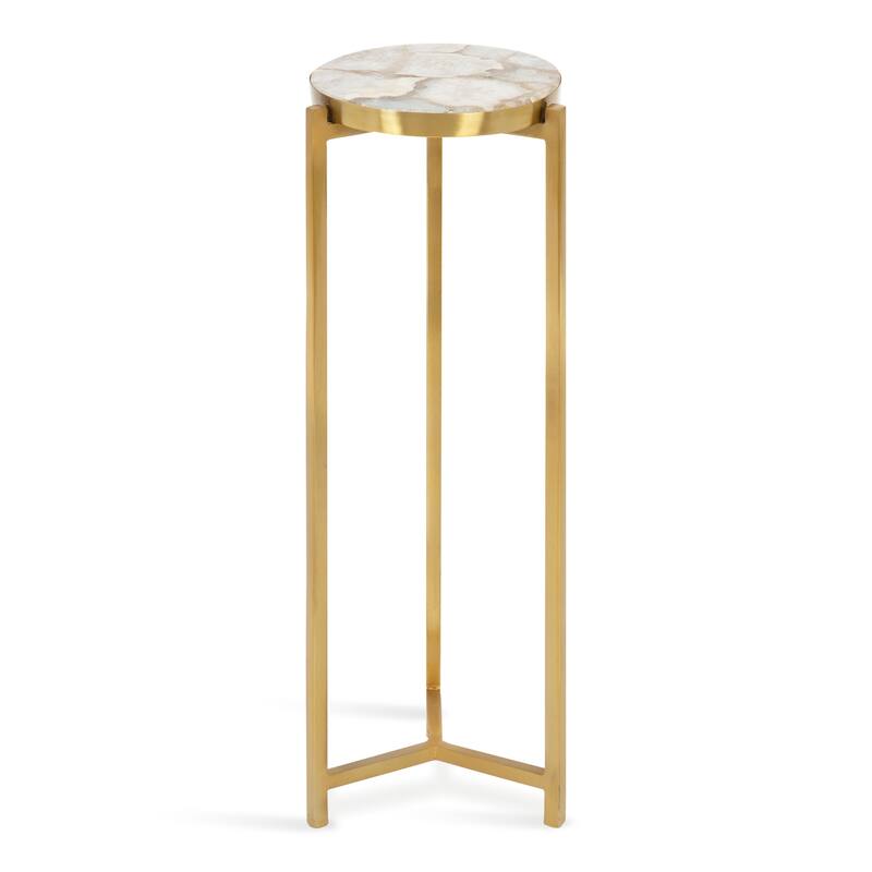 Kate and Laurel Aguilar Glam Drink Table - Natural/Gold