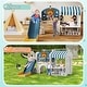 preview thumbnail 3 of 12, 10 in 1 Toddler Slide with Basketball Hoop, Outdoor Slide for Toddlers Age 1-3 with Kid Playhouse