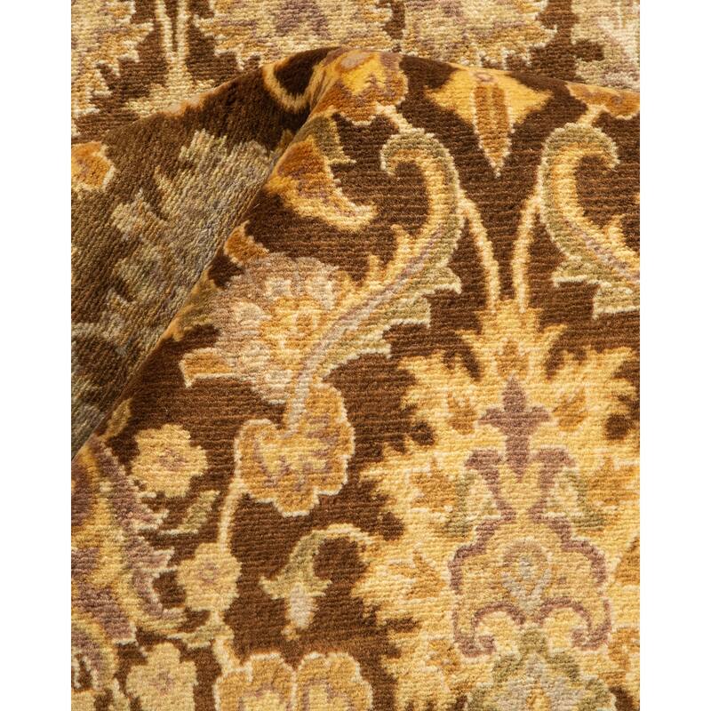 Overton Hand Knotted Wool Traditional Oriental Brown Area Rug - 3' x 5'