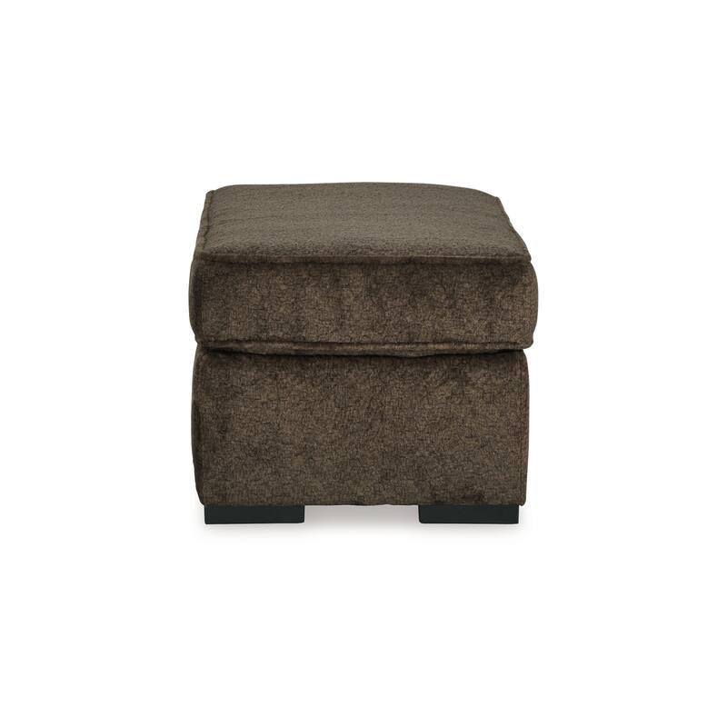 Ayle Ottoman with Low Profile Legs, Chocolate Brown Polyester 44 Inch
