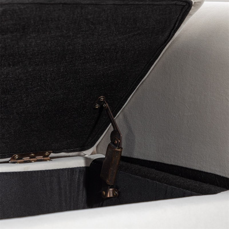 Storage Bench Bedroom Bench With Gold Metal Trim Strip For Living Room