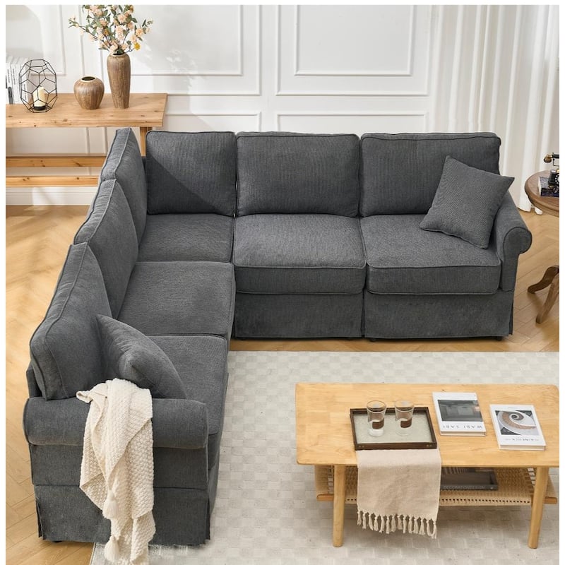 Modern Upholstered Modular L-shaped Sectional Sofa