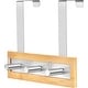preview thumbnail 2 of 11, Bamboo Stainless Steel Over-the-Door Towel Hooks Stylish and Functional Bathroom Organization Solution for Towels - 3 Hooks