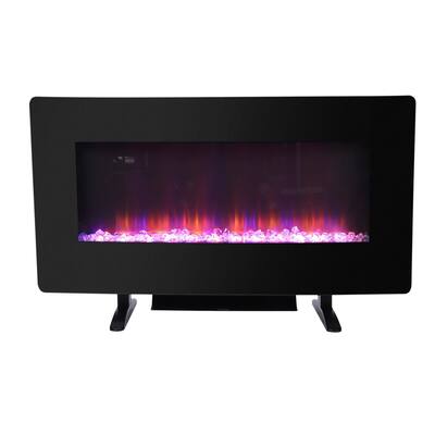 BOSCARE 36" Electric Fireplace 7 Flame Effect Temperature Control & Timer Crystal Heater w/Remote Control