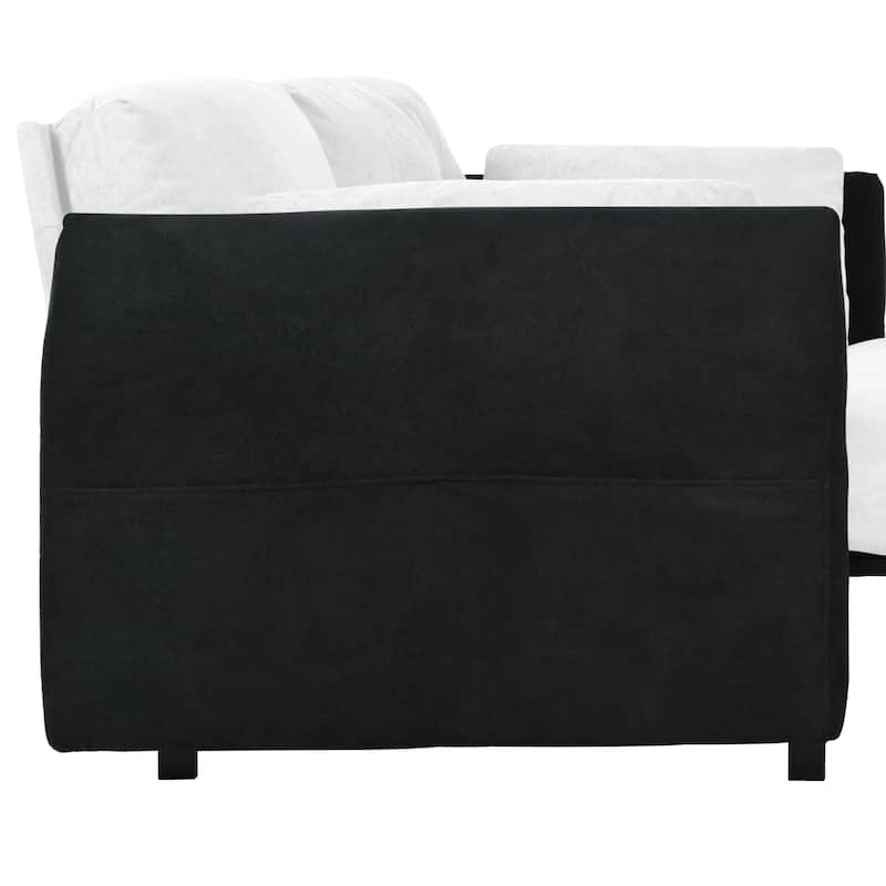GDFStudio - Convertible Pull Out Sofa Bed Queen Size, 3-in-1 Convertible Sleeper Couch with Thickened Cushions and Side Storage
