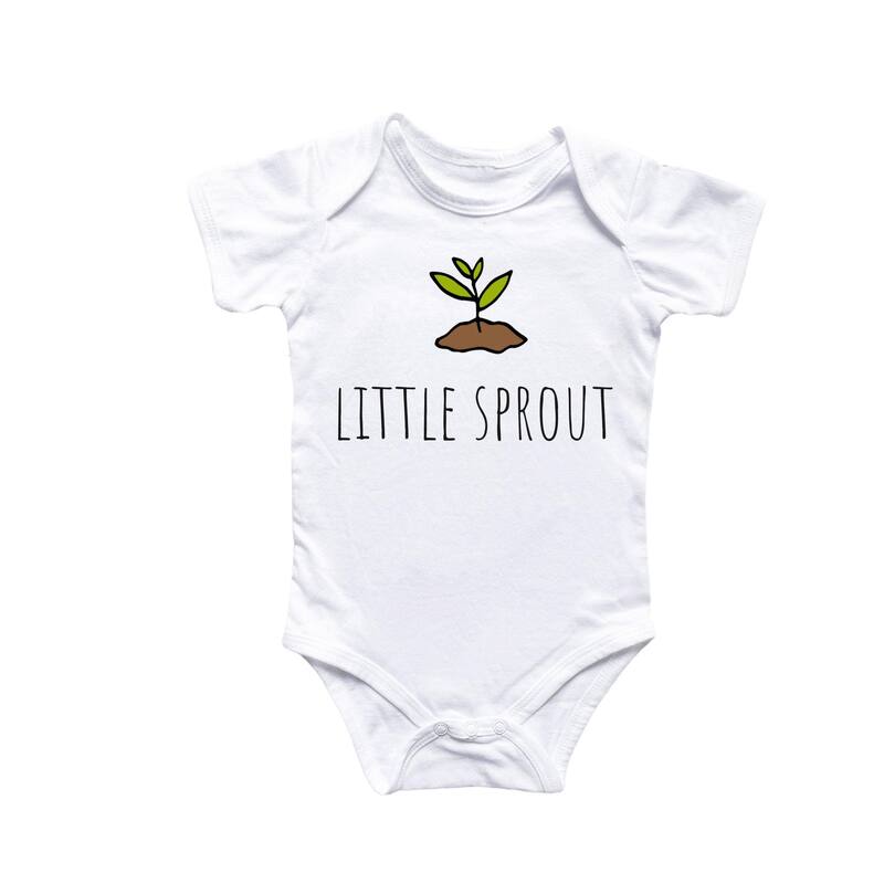 Gardener Garden Sprout Plant - Baby Boy Girl Clothes Infant Bodysuit Funny Cute Newborn - Natural - 0-3M