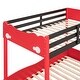 preview thumbnail 8 of 7, Modern Style Twin Size Car-Shaped Bunk Bed with Wheels