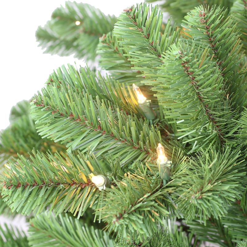 Puleo International 7.5' Pre-Lit Vermont Spruce Christmas Tree