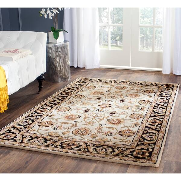slide 2 of 12, SAFAVIEH Handmade Stratford Ludgera Traditional Oriental Wool Rug 4' x 6' - Ivory/Black - Rectangle