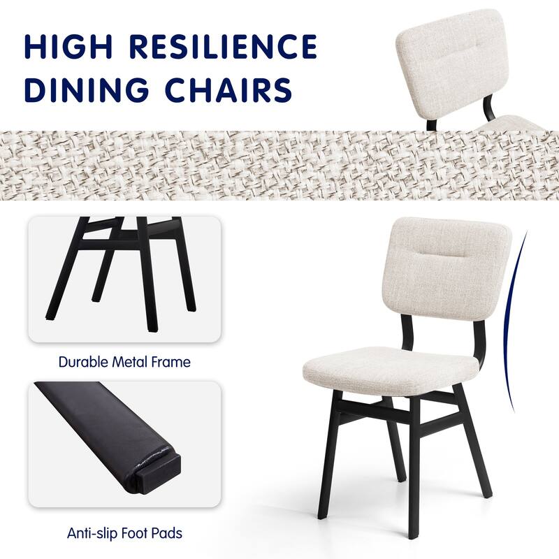 Subrtex(Set of 2) Parsons Upholstered Stainless Steel Frame Dining Chair