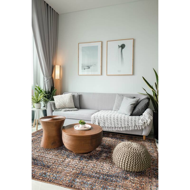 ECARPETGALLERY Hand-knotted Antalya Vintage Cream Wool Rug - 7'0 x 10'8