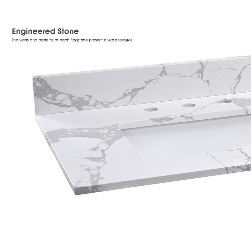 Whisperlace Engineered Marble Bathroom Vanity Top with Sink