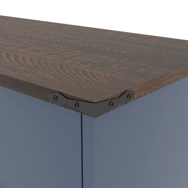 Homy Casa Farmhouse Double Tilt-Out Trash Cabinet, 20/10 G Recycling Bin, Barn Door Laundry Sorter with Drawer, Kitchen Tilt Out