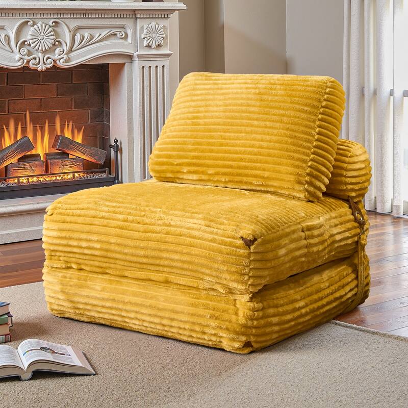 OVIOS Corduroy Foldable Compressed Sleeper Sofa