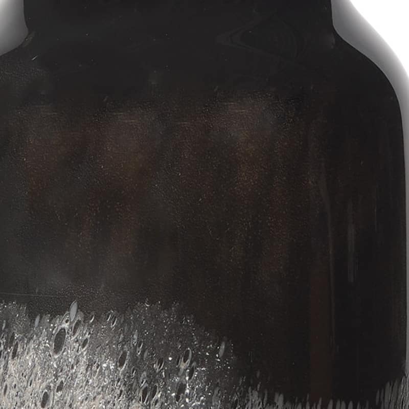 10" Black And Gray Abstract Glass Cylinder Table Vase - 5.20