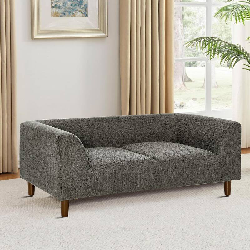 Modern Minimalist Linen Fabric Upholstered Pet Sofa, For Medium and Large Dogs - Dark Grey