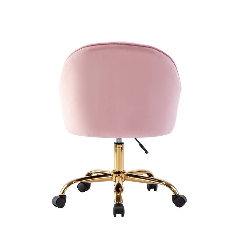 Porthos Home Xenos Velvet Office Chair with Gold Chrome Base
