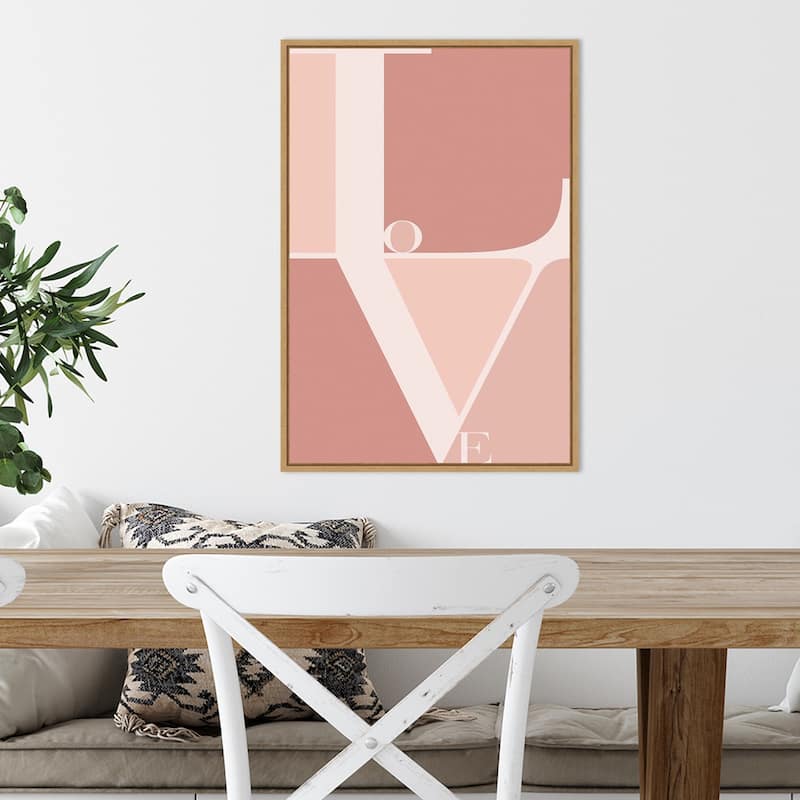 Love by Typelike Framed Canvas Art - 16 x 23-inch