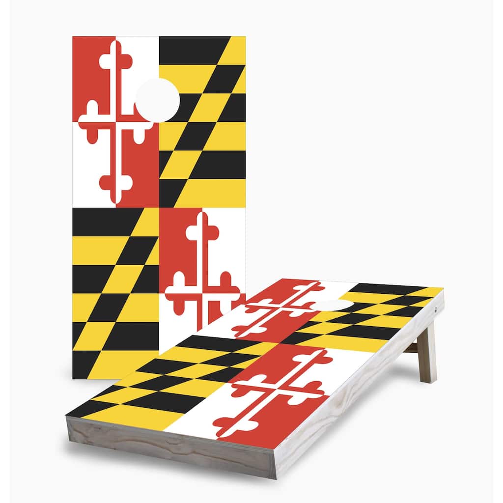 Maryland State Flag Cornhole Boards