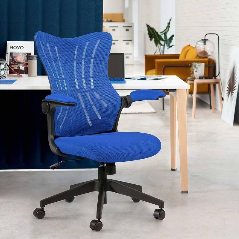 Homall Mid Back Mesh Office Desk Chair - Swivel Task Chair with Flip Arms and Lumbar Support