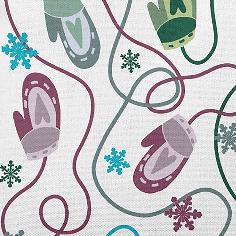 Winter/Christmas Mittens Indoor/Outdoor Throw Pillow