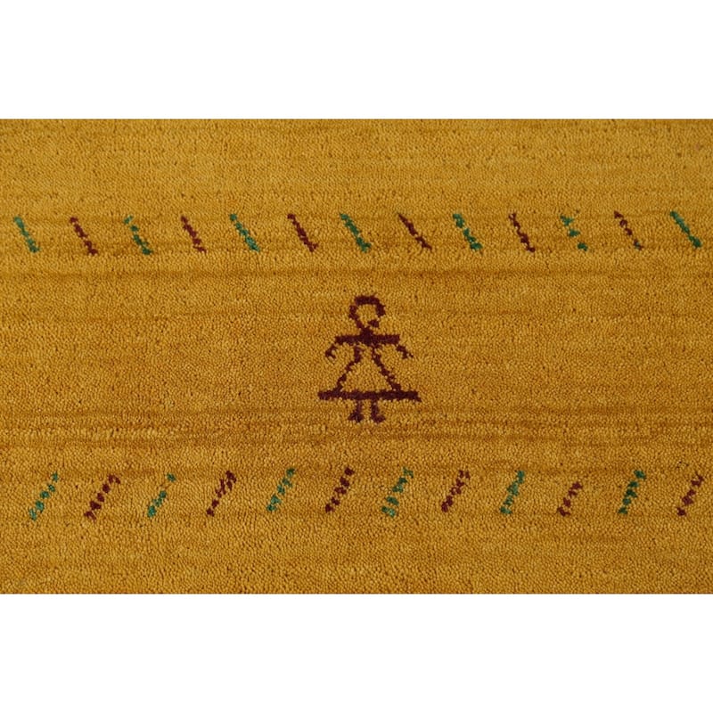Tribal Yellow Gabbeh Indian Rug Hand-Knotted Oriental Wool Carpet - 8'4"x 10'0"