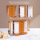 preview thumbnail 8 of 23, Stufurhome Solid Wooden Jewelry Box with 5-Drawers Built-in Necklace hook and Mirror Brown