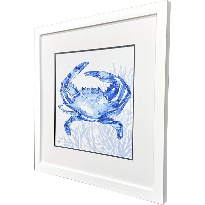 Paragon Indigo Ocean Crab Framed Art
