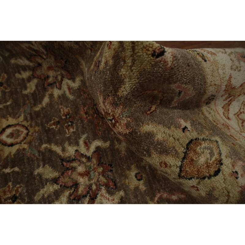 Hand Knotted Oriental 100% Wool Carpet Traditional Floral Brown Peshawar Area Rug - 5' 2'' X 3' 0''