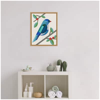 Kate and Laurel Sylvie MCM Bluebird Framed Canvas by Carey Copeland
