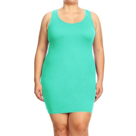 Women's Plus Size Bodycon Mini Solid Dress
