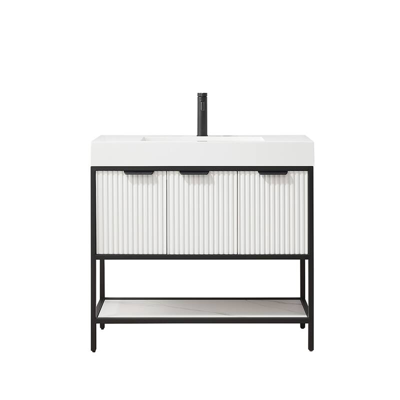 Marcilla 36 in. Single Sink Bath Vanity with Stone Sink Top