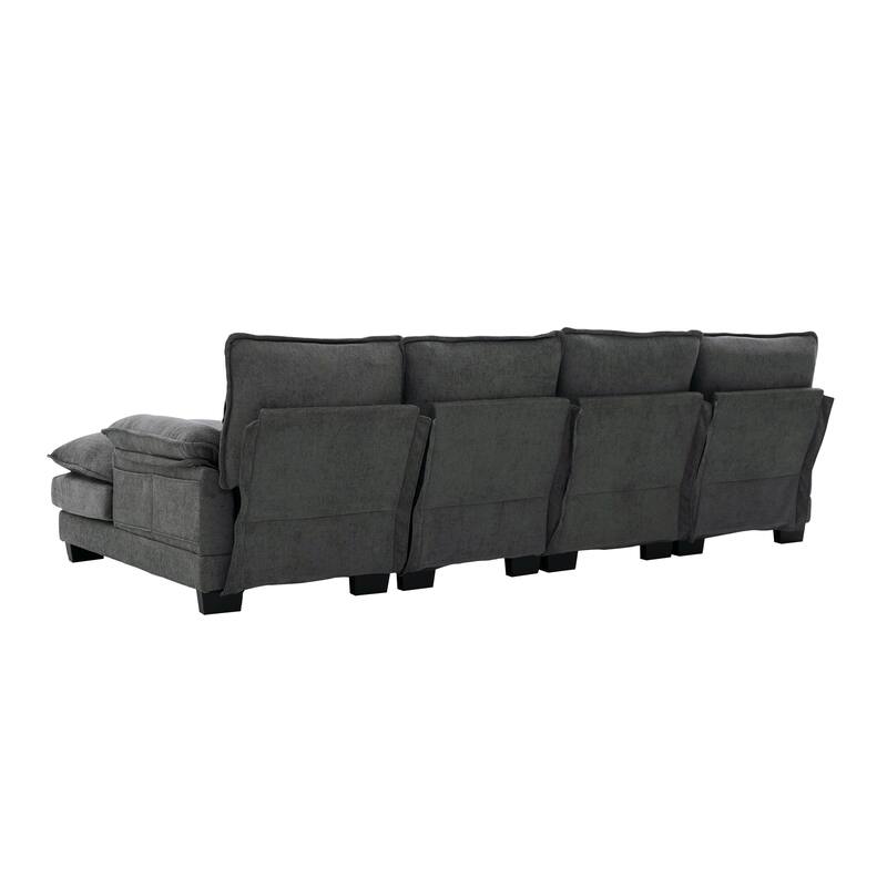 GDFStudio - U Shaped 110" Chenille Modular Cloud Sectional Couches