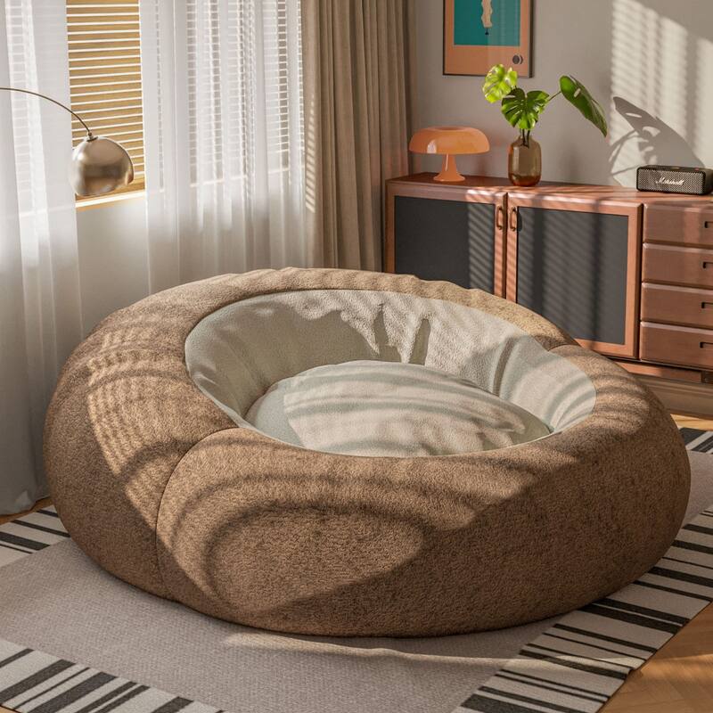 WOWMAX Oversized Bean Bag Floor Lounger Cozy Human Pet Bed, Washable Cover, 60"