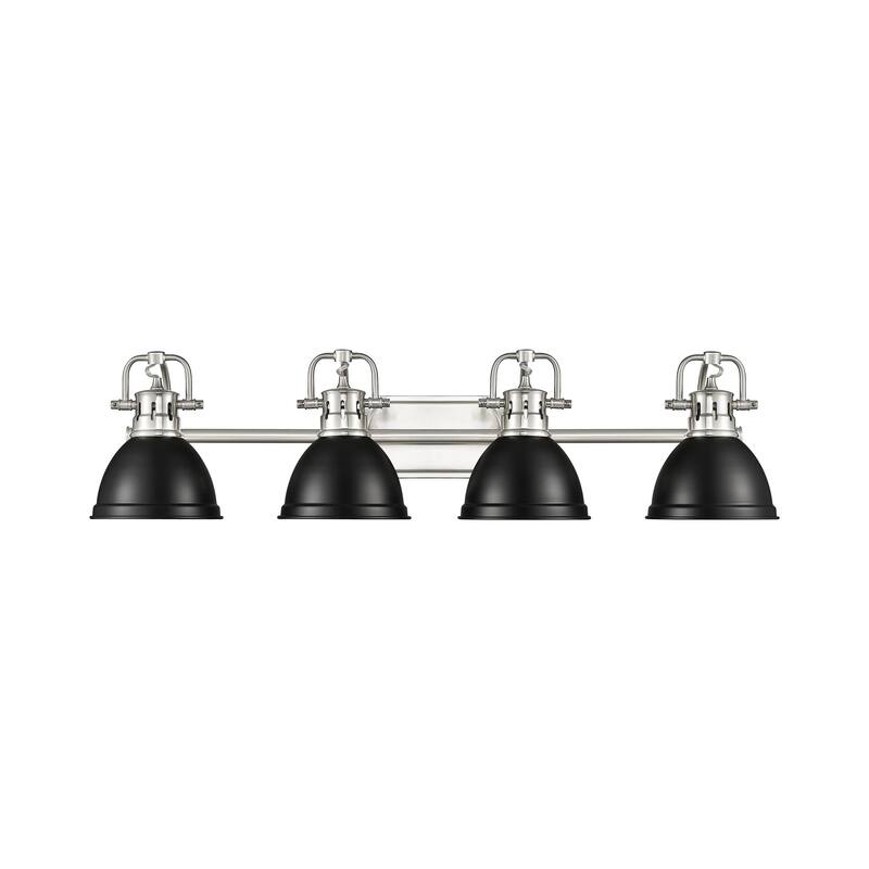Yep by Golden Lighting Duncan 4-light Vanity in Pewter and Matte Black shade