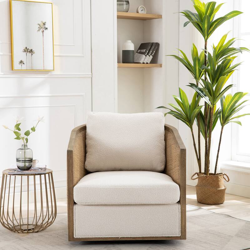 Swivel Barrel Chair, Comfy Round Accent Sofa Chair, 360 Degree Club Chair Arm Chair