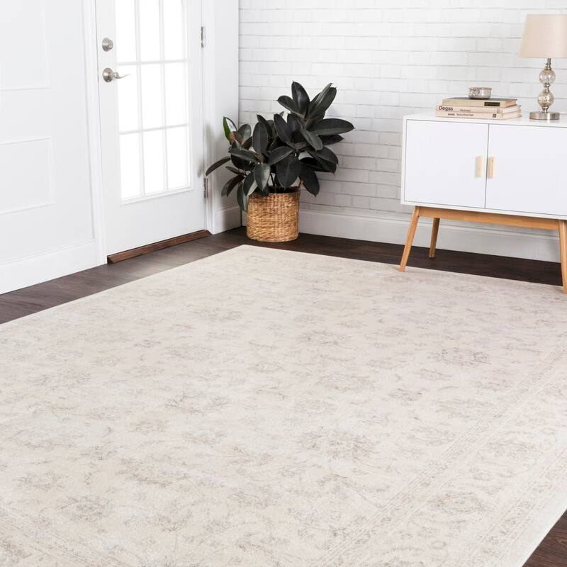 Alexander Home Antique Inspired Distressed Floral Area Rug