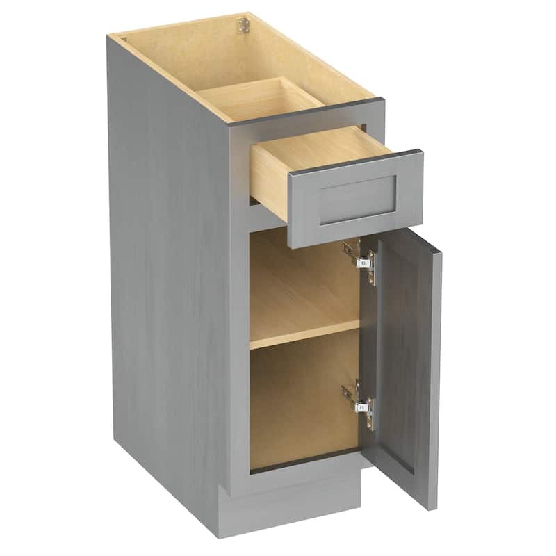 Vanity Art 12 Inch Bathroom Vanity Base Cabinet Single Right Offset Solid Wood Small Bathroom Storage Floor Cabinet