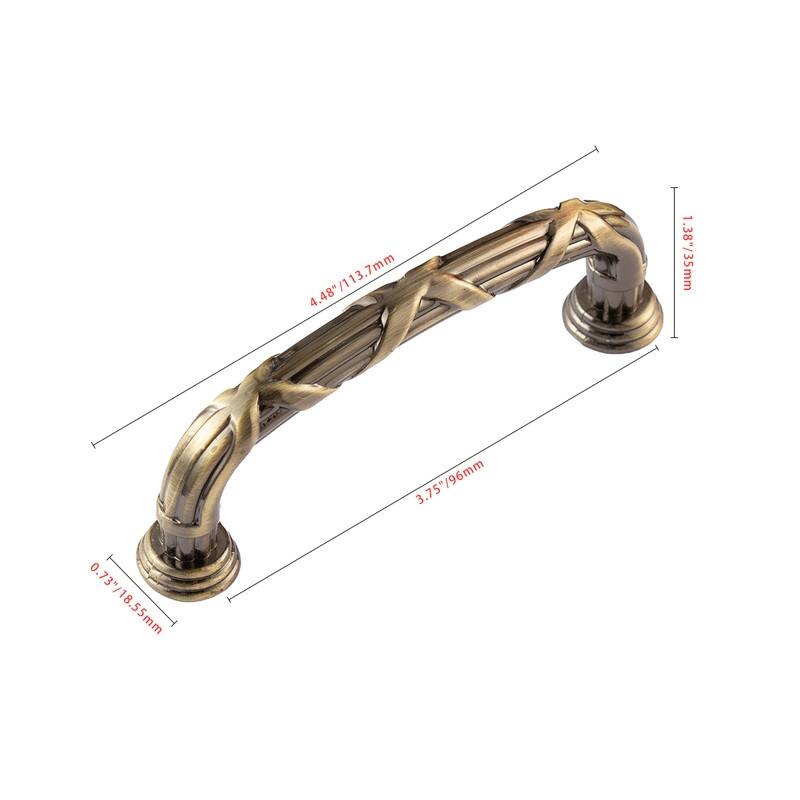 Utopia Alley Riga Cabinet Ring Pull Knob/Pull, Antique Brass, knob 1.58"/3.75"/5" center to center