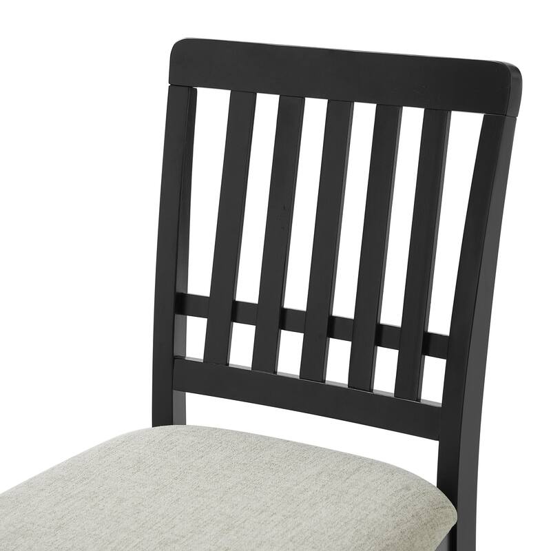 2-Piece Modern Scandinavian Dining Chairs, Curved Wood Backrest with Gray Fabric Seat, Finish for Dining Room and Apartment