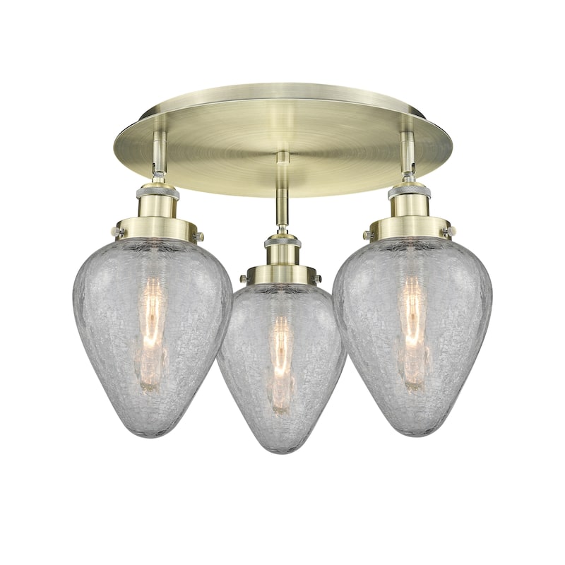 Innovations Lighting Geneseo - 3 Light 18" Flush Mount - Antique Brass
