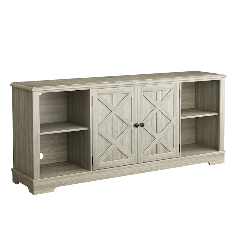 70-inch Extra-Wide Rustic TV Stand for 80" TVs - Natural Wood Finish